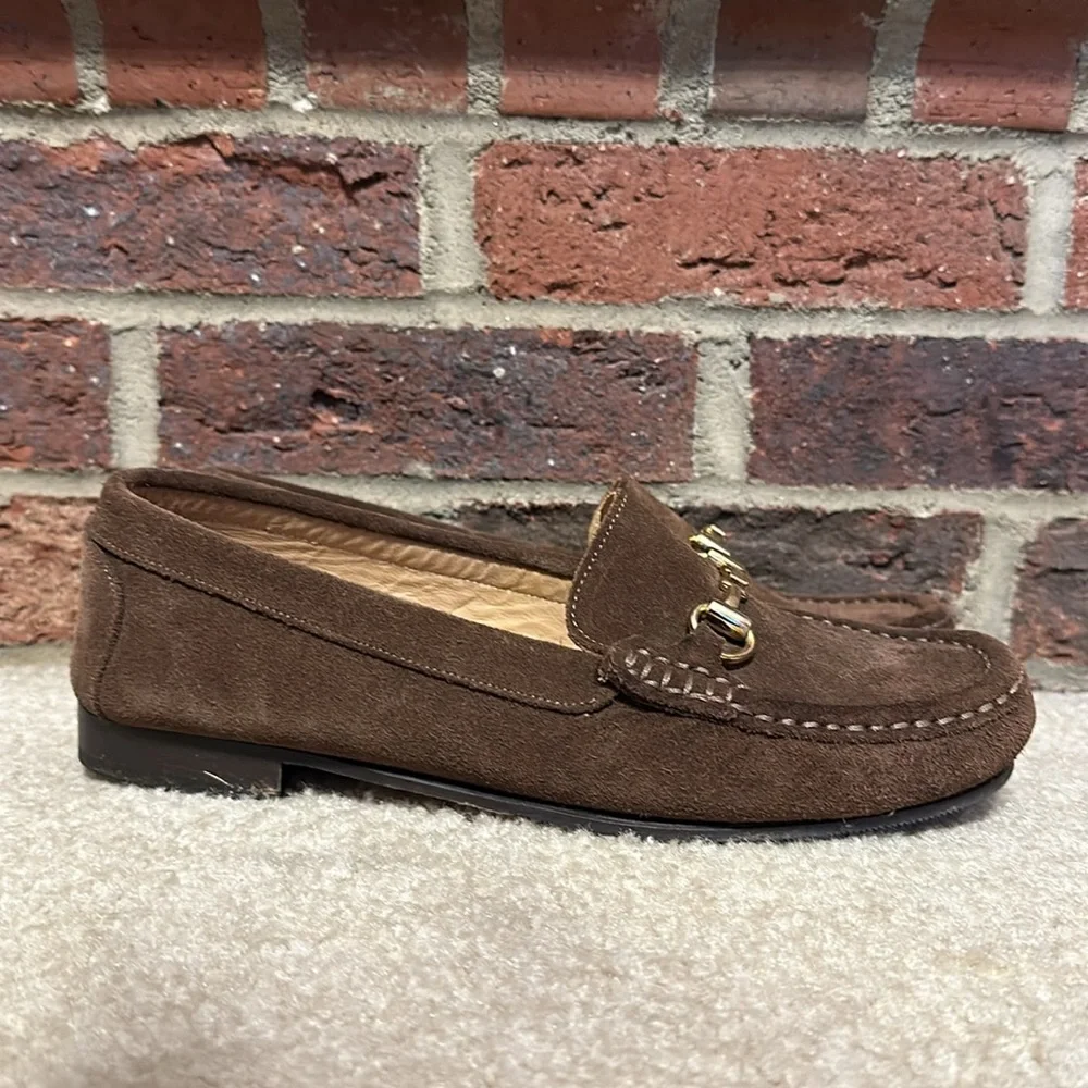 Women’s SZ 39 Shipton & Heneage brown suede/leather loafer - Picture 2 of 7
